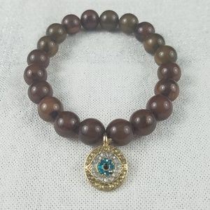 Eye charm bead bracelet